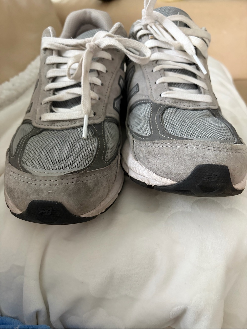 New Balance 990v5 Gray Suede and Mesh Sneakers